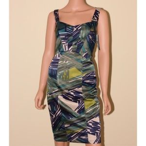 NWT JAX Blue Green Sheath Dress